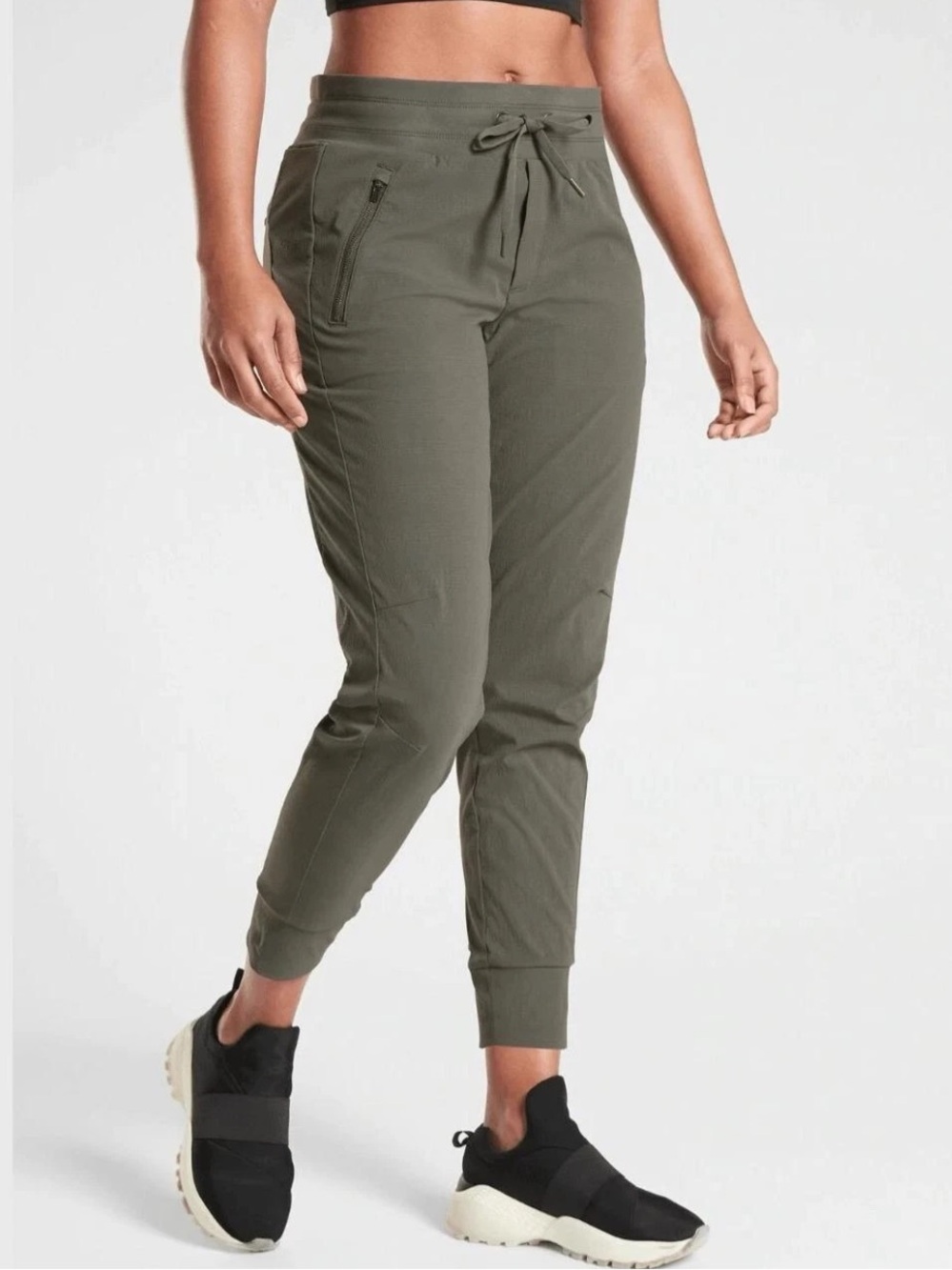 Athleta Trekkie North Jogger Size 10 Olive Green High Rise Tapered Hiking